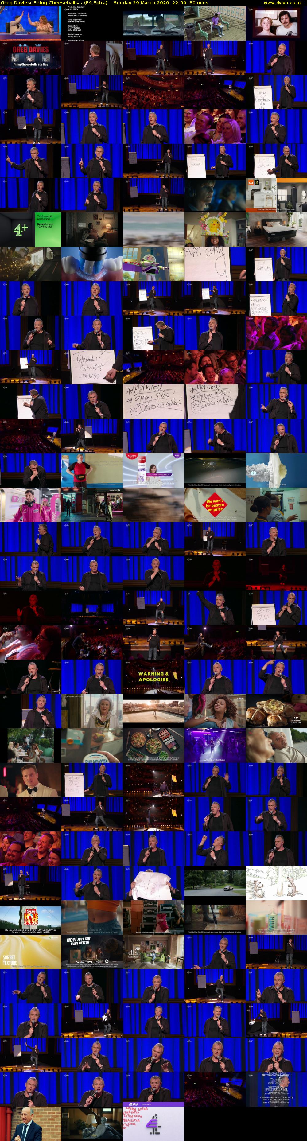 Greg Davies: Firing Cheeseballs... (E4 Extra) Sunday 29 March 2026 22:00 - 23:20