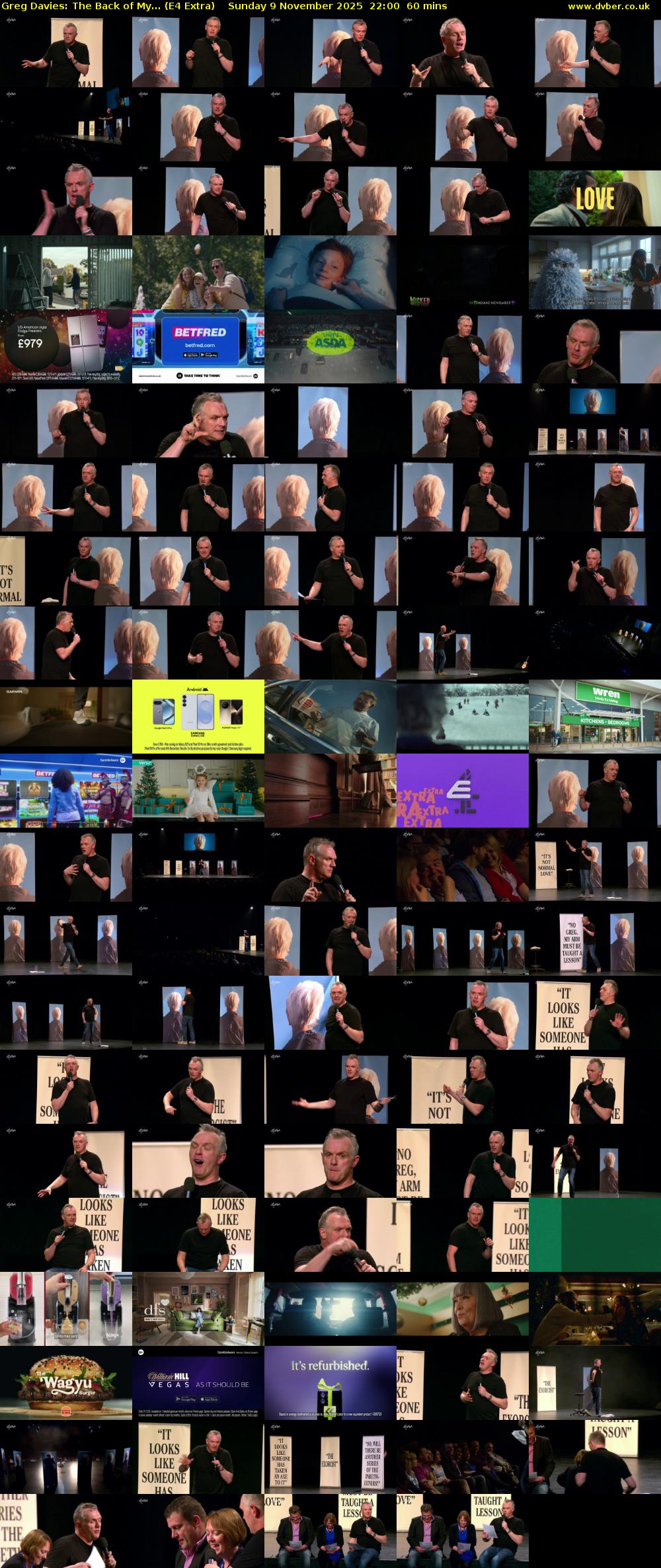 Greg Davies: The Back of My... (E4 Extra) Sunday 9 November 2025 22:00 - 23:00