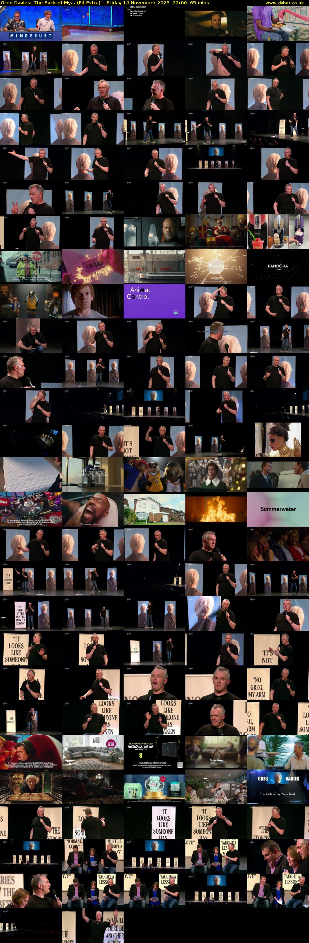 Greg Davies: The Back of My... (E4 Extra) Friday 14 November 2025 22:00 - 23:05