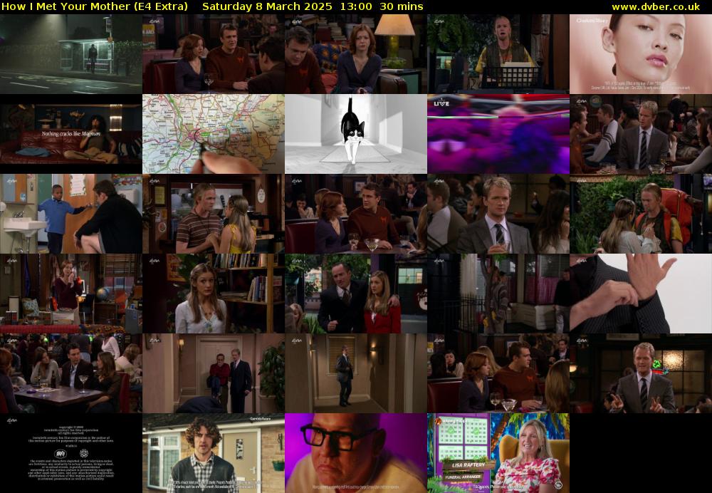 How I Met Your Mother (E4 Extra) Saturday 8 March 2025 13:00 - 13:30