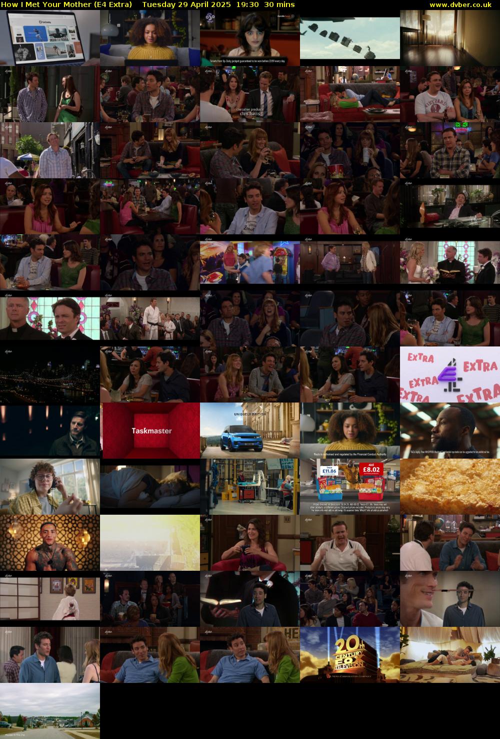 How I Met Your Mother (E4 Extra) Tuesday 29 April 2025 19:30 - 20:00