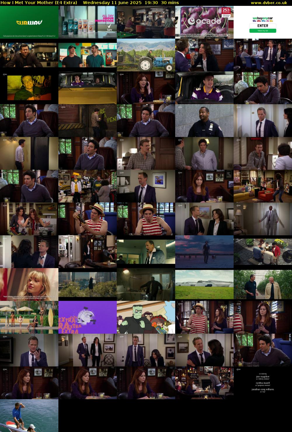 How I Met Your Mother (E4 Extra) Wednesday 11 June 2025 19:30 - 20:00