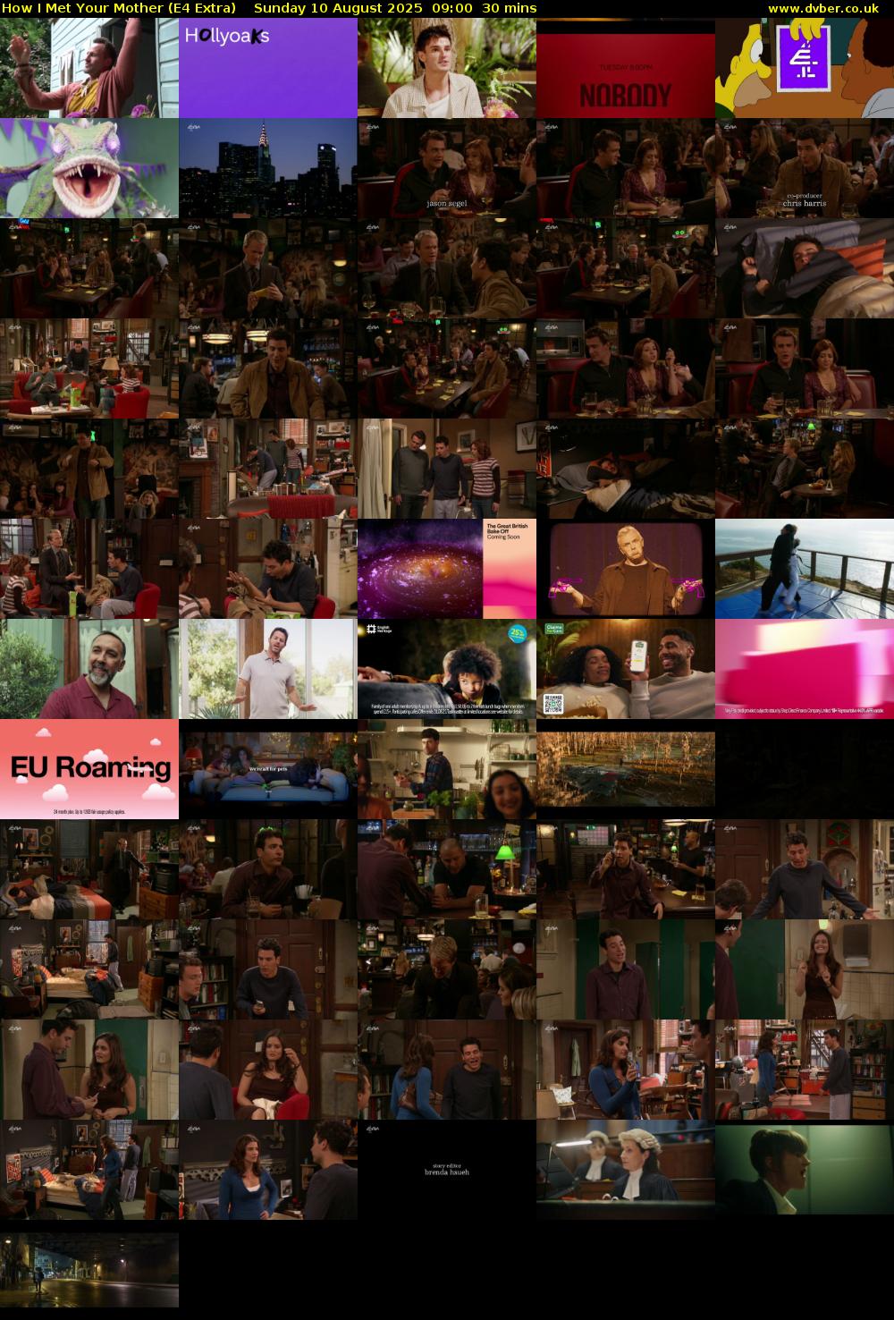 How I Met Your Mother (E4 Extra) Sunday 10 August 2025 09:00 - 09:30
