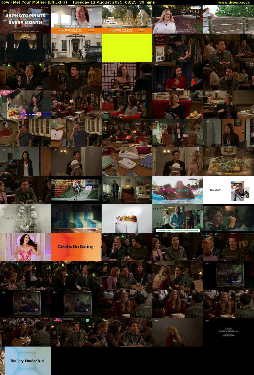 How I Met Your Mother (E4 Extra) Tuesday 12 August 2025 08:25 - 08:55