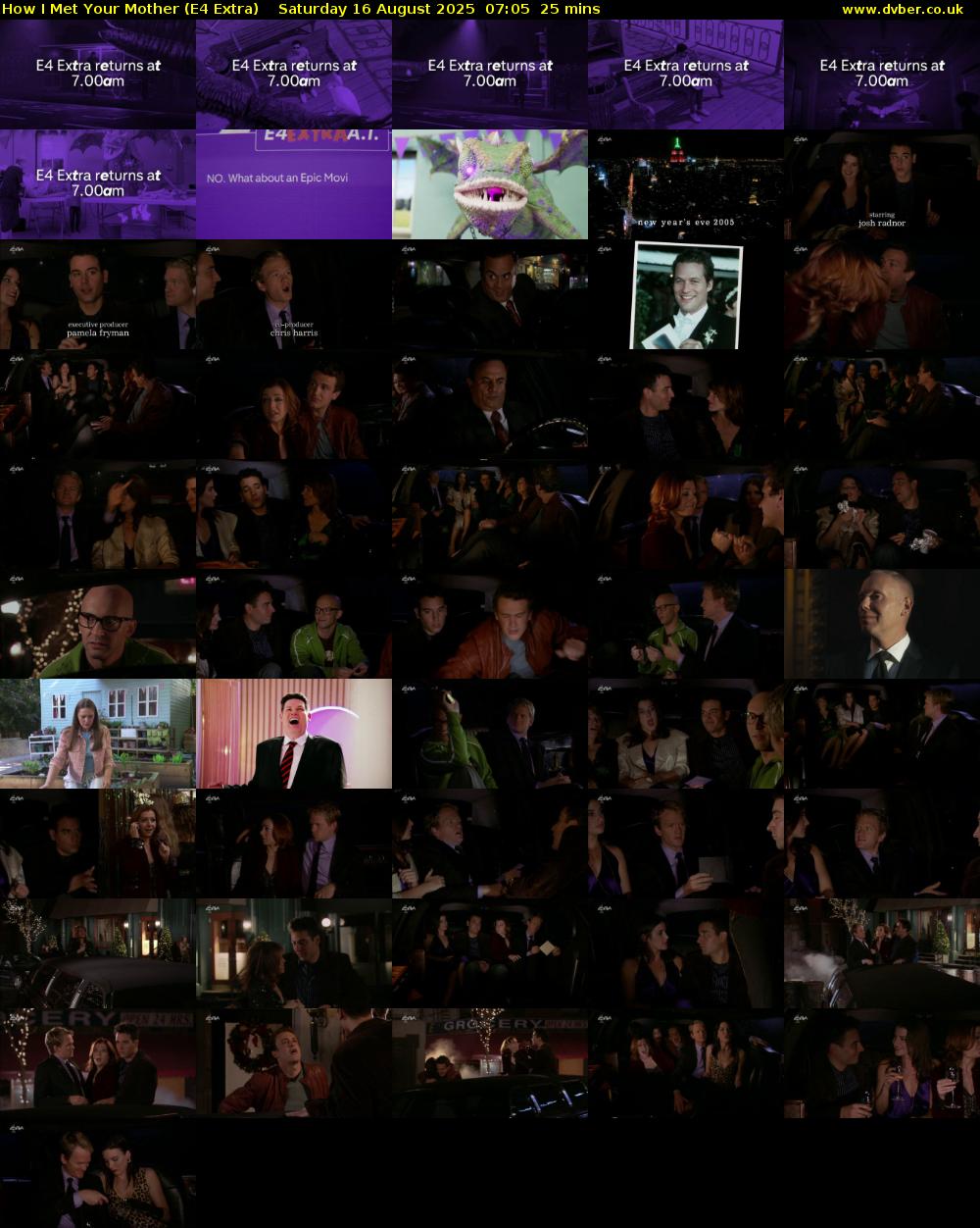 How I Met Your Mother (E4 Extra) Saturday 16 August 2025 07:05 - 07:30