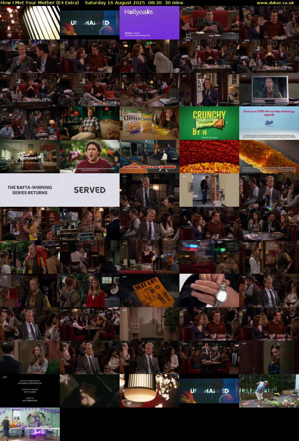 How I Met Your Mother (E4 Extra) Saturday 16 August 2025 08:30 - 09:00