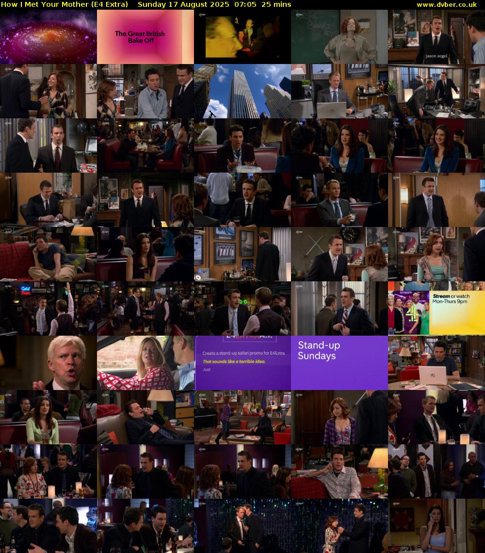 How I Met Your Mother (E4 Extra) Sunday 17 August 2025 07:05 - 07:30