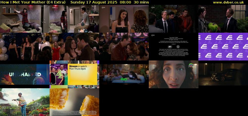 How I Met Your Mother (E4 Extra) Sunday 17 August 2025 08:00 - 08:30