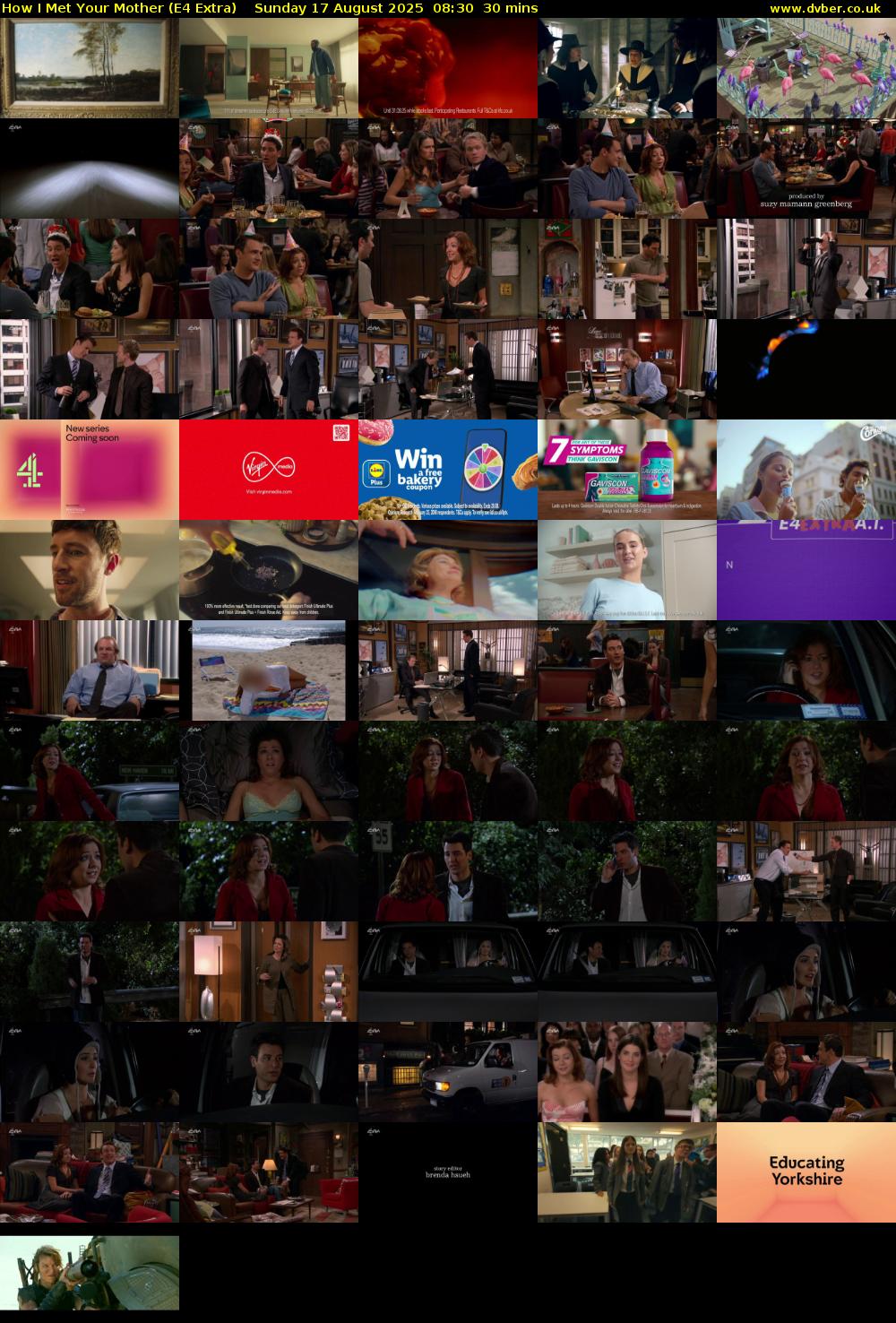 How I Met Your Mother (E4 Extra) Sunday 17 August 2025 08:30 - 09:00
