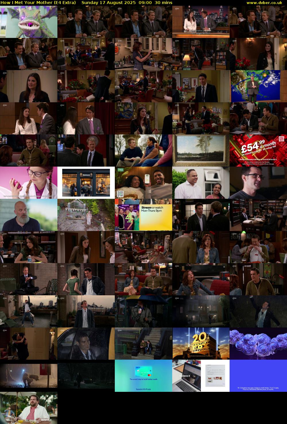 How I Met Your Mother (E4 Extra) Sunday 17 August 2025 09:00 - 09:30