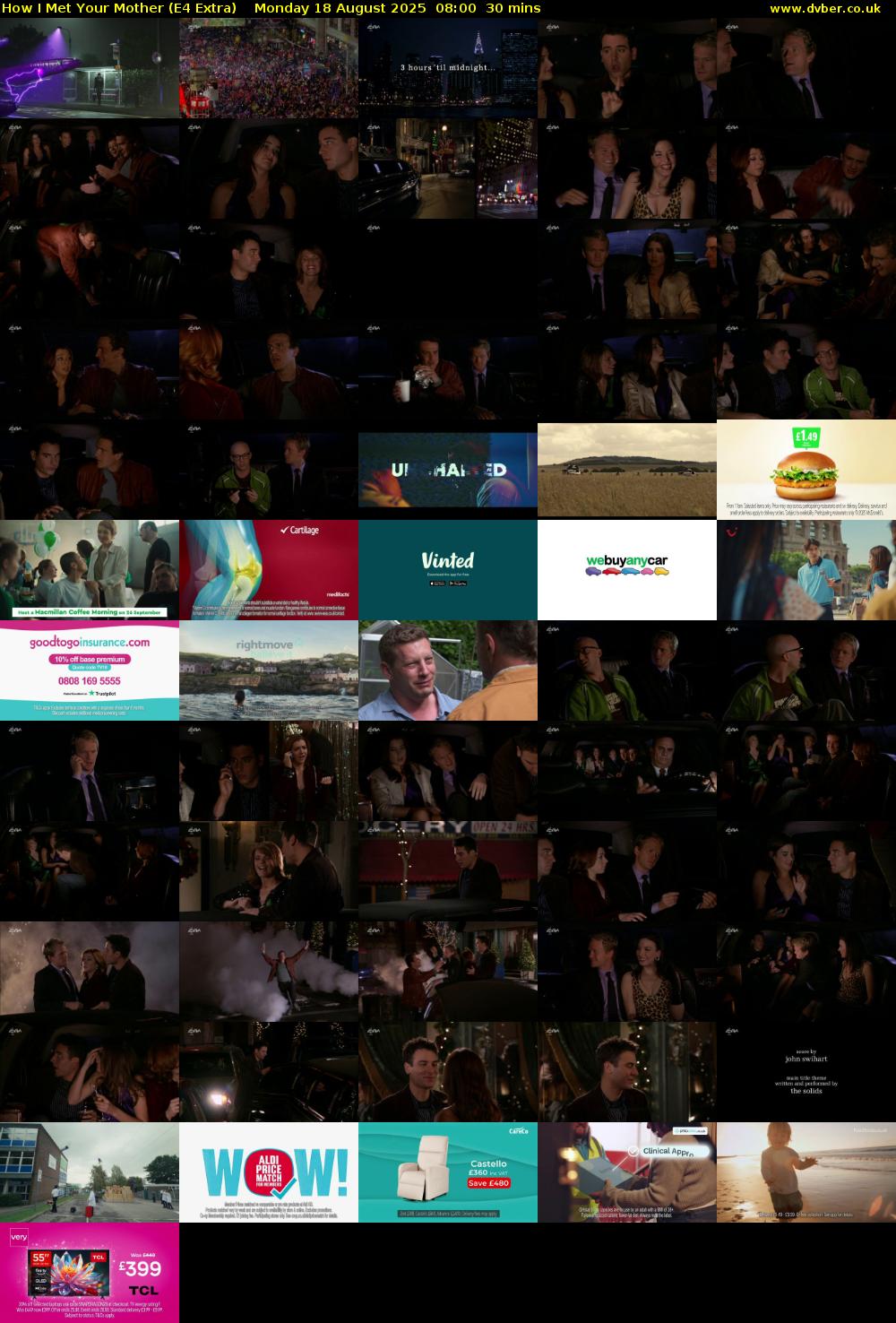 How I Met Your Mother (E4 Extra) Monday 18 August 2025 08:00 - 08:30