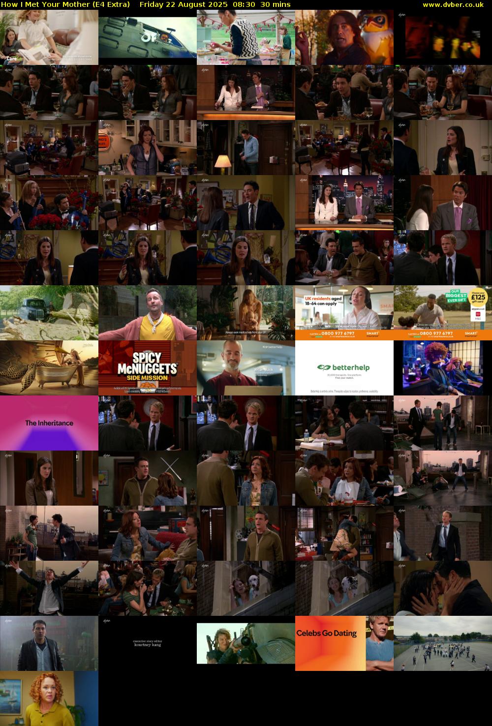 How I Met Your Mother (E4 Extra) Friday 22 August 2025 08:30 - 09:00