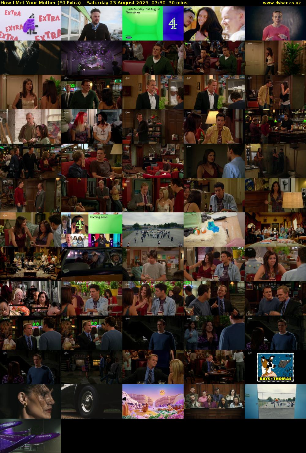 How I Met Your Mother (E4 Extra) Saturday 23 August 2025 07:30 - 08:00