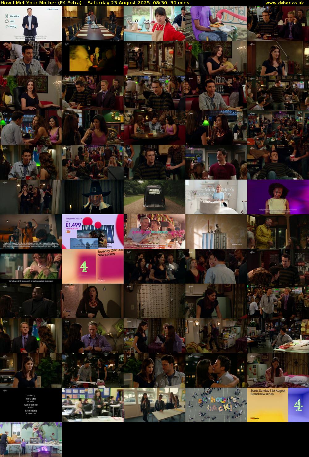 How I Met Your Mother (E4 Extra) Saturday 23 August 2025 08:30 - 09:00