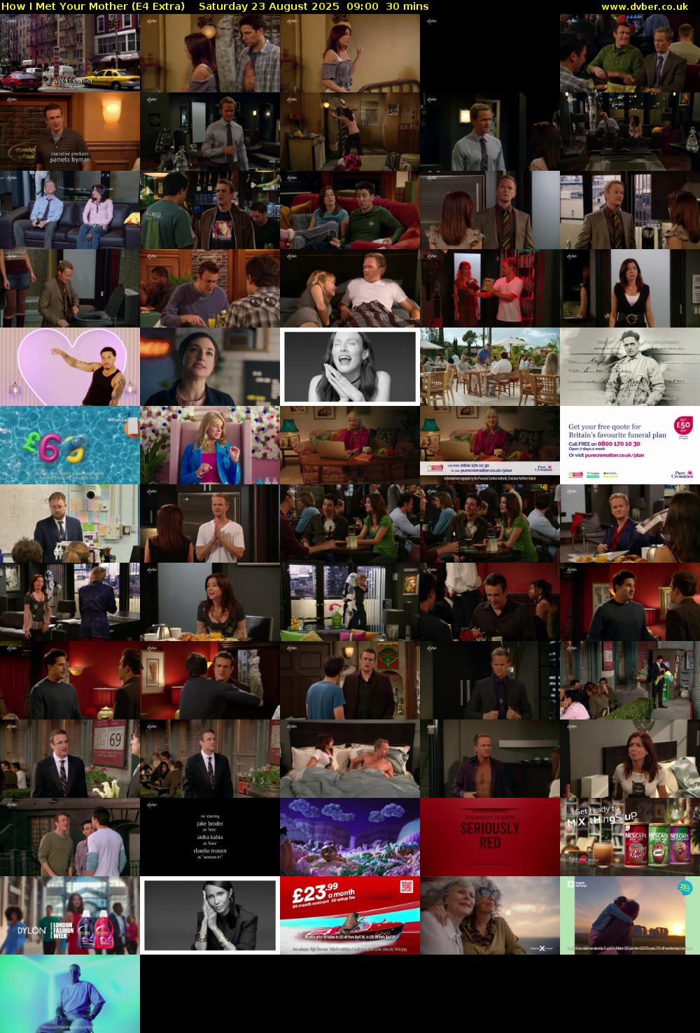 How I Met Your Mother (E4 Extra) Saturday 23 August 2025 09:00 - 09:30