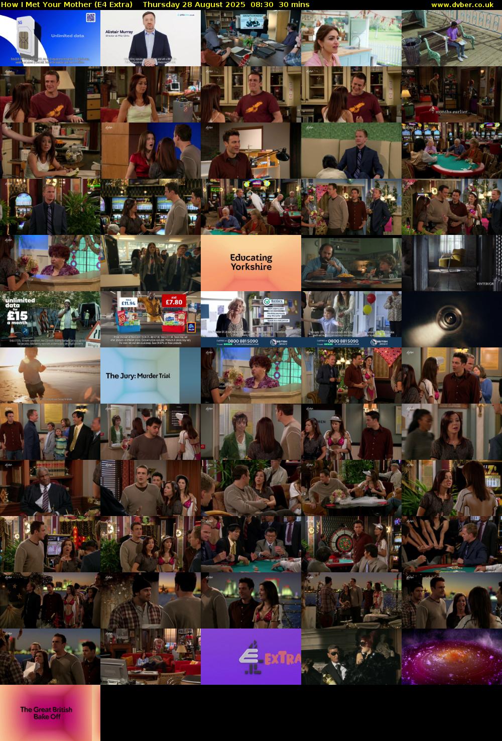 How I Met Your Mother (E4 Extra) Thursday 28 August 2025 08:30 - 09:00