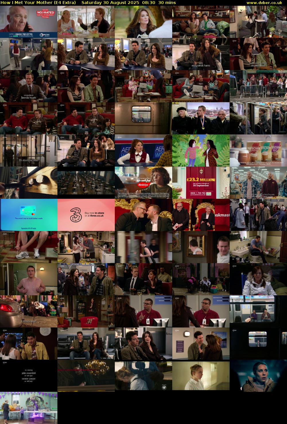 How I Met Your Mother (E4 Extra) Saturday 30 August 2025 08:30 - 09:00