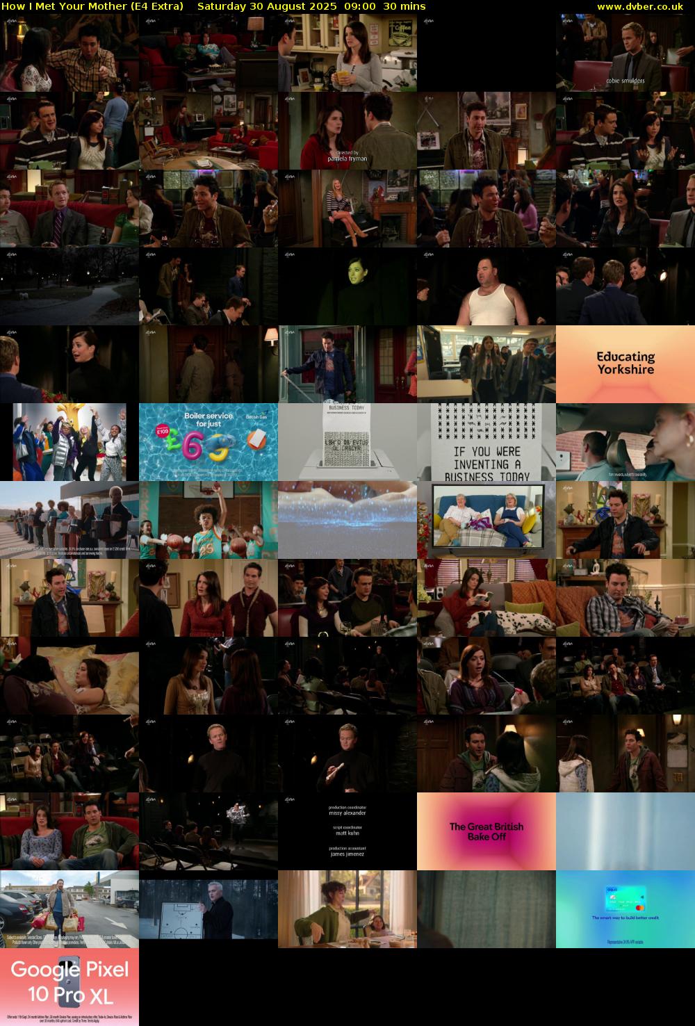 How I Met Your Mother (E4 Extra) Saturday 30 August 2025 09:00 - 09:30