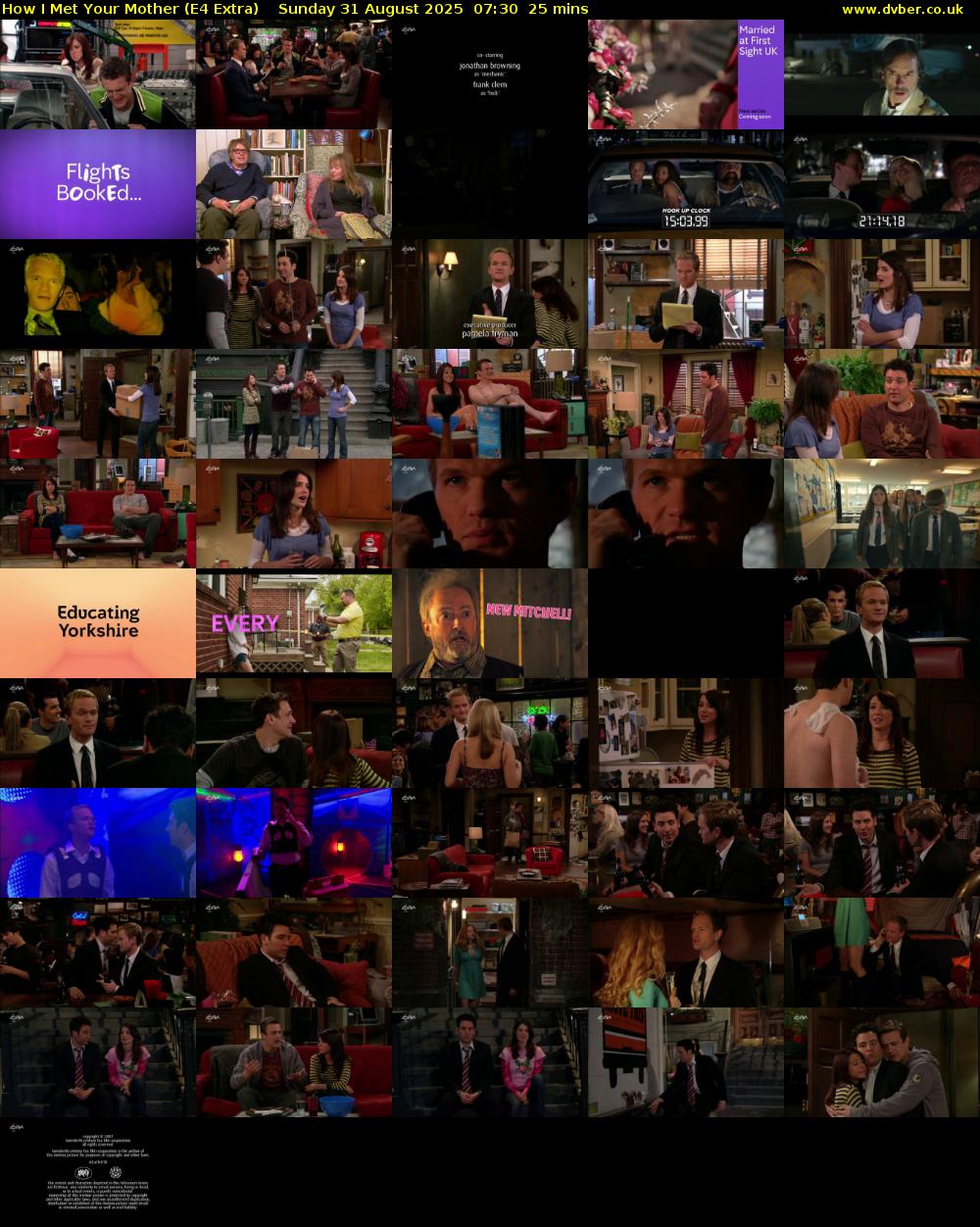 How I Met Your Mother (E4 Extra) Sunday 31 August 2025 07:30 - 07:55