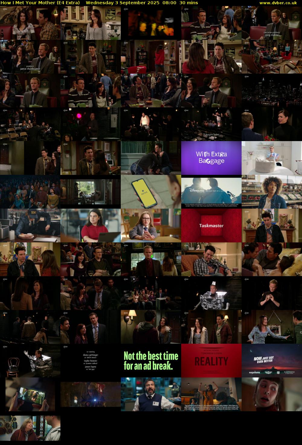 How I Met Your Mother (E4 Extra) Wednesday 3 September 2025 08:00 - 08:30