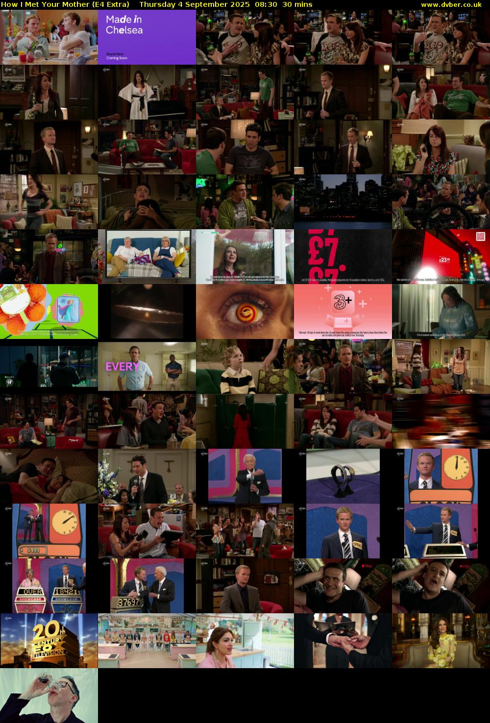 How I Met Your Mother (E4 Extra) Thursday 4 September 2025 08:30 - 09:00