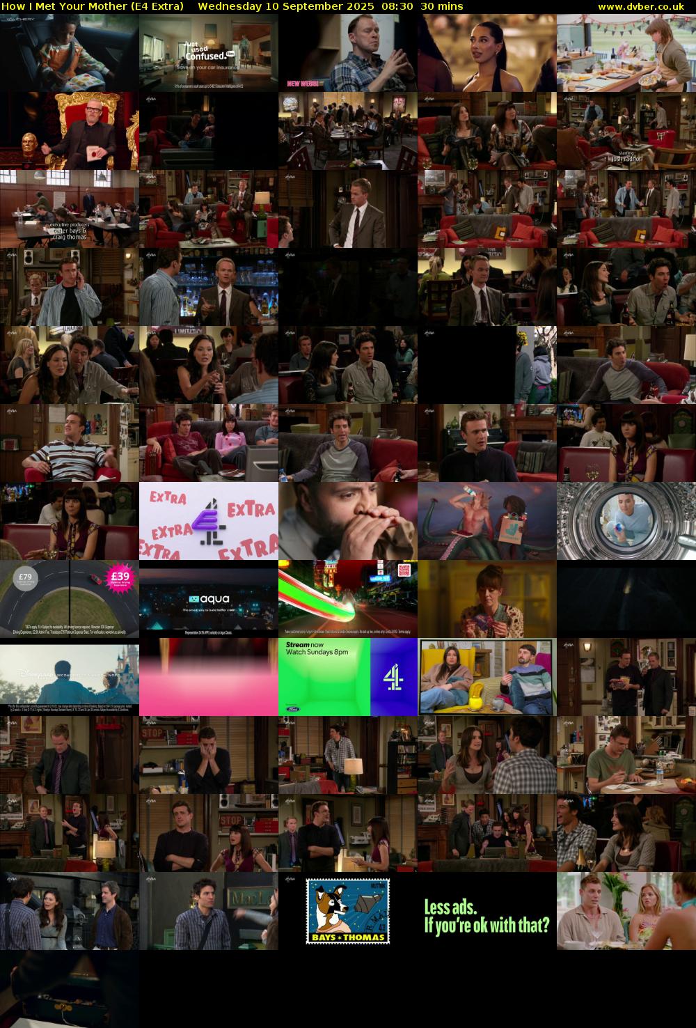 How I Met Your Mother (E4 Extra) Wednesday 10 September 2025 08:30 - 09:00