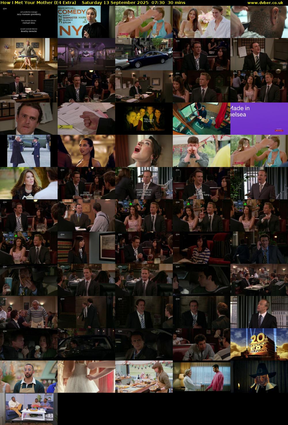 How I Met Your Mother (E4 Extra) Saturday 13 September 2025 07:30 - 08:00
