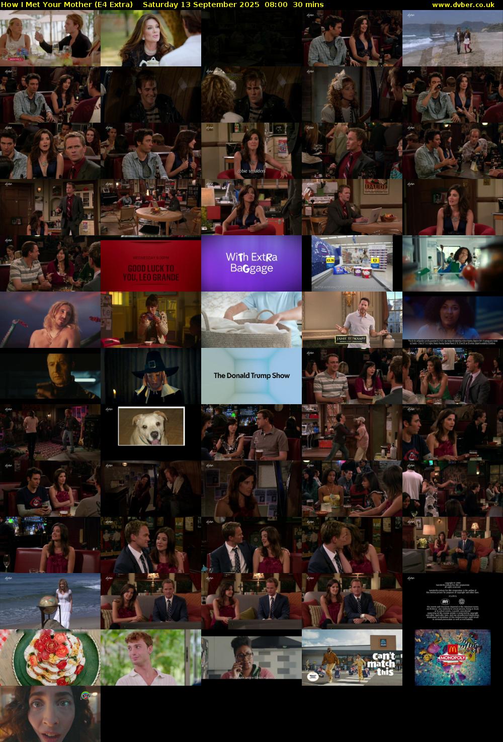 How I Met Your Mother (E4 Extra) Saturday 13 September 2025 08:00 - 08:30