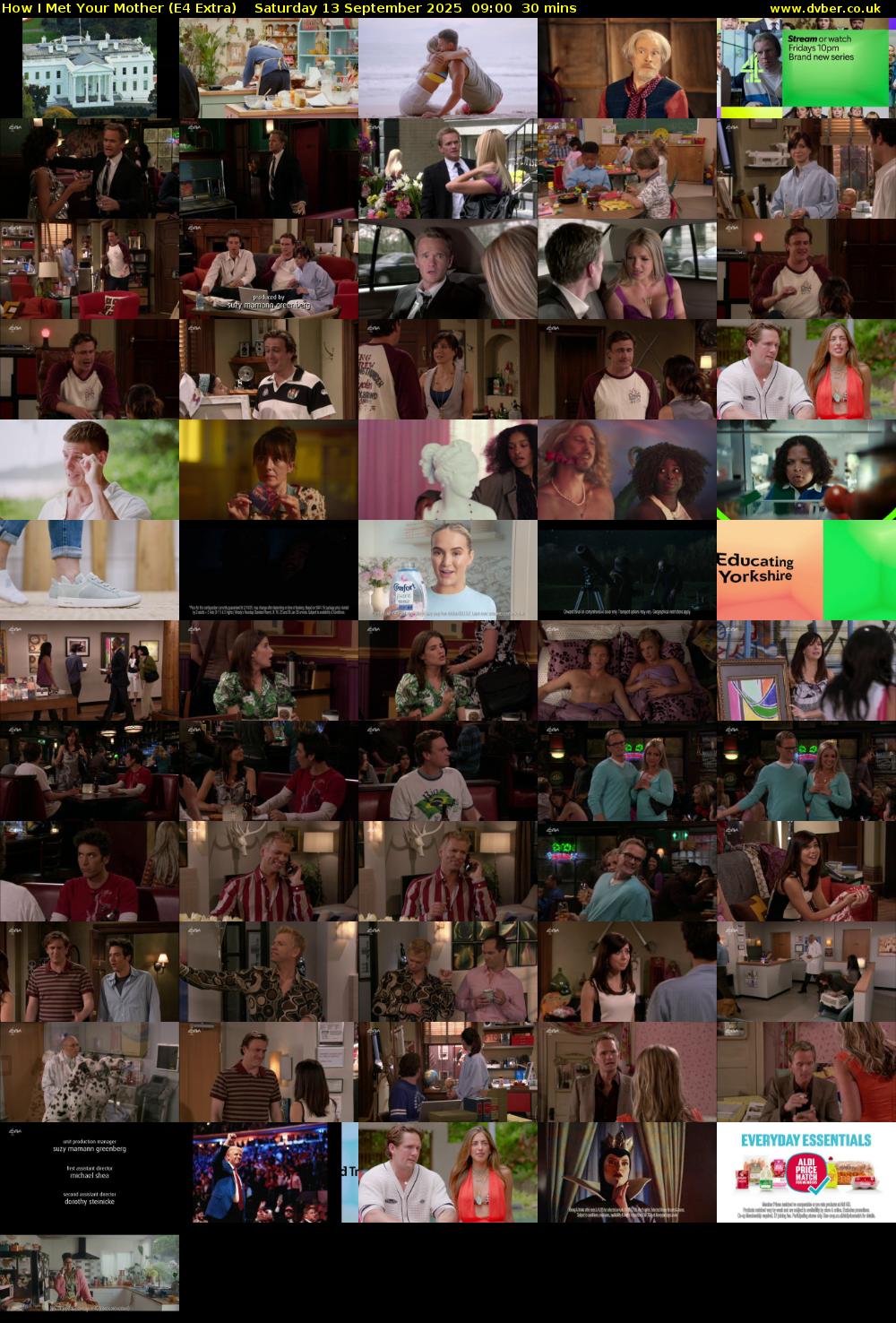 How I Met Your Mother (E4 Extra) Saturday 13 September 2025 09:00 - 09:30