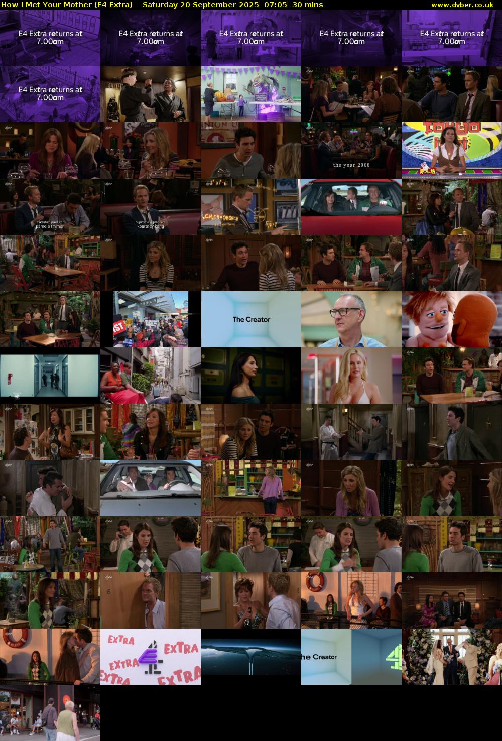 How I Met Your Mother (E4 Extra) Saturday 20 September 2025 07:05 - 07:35