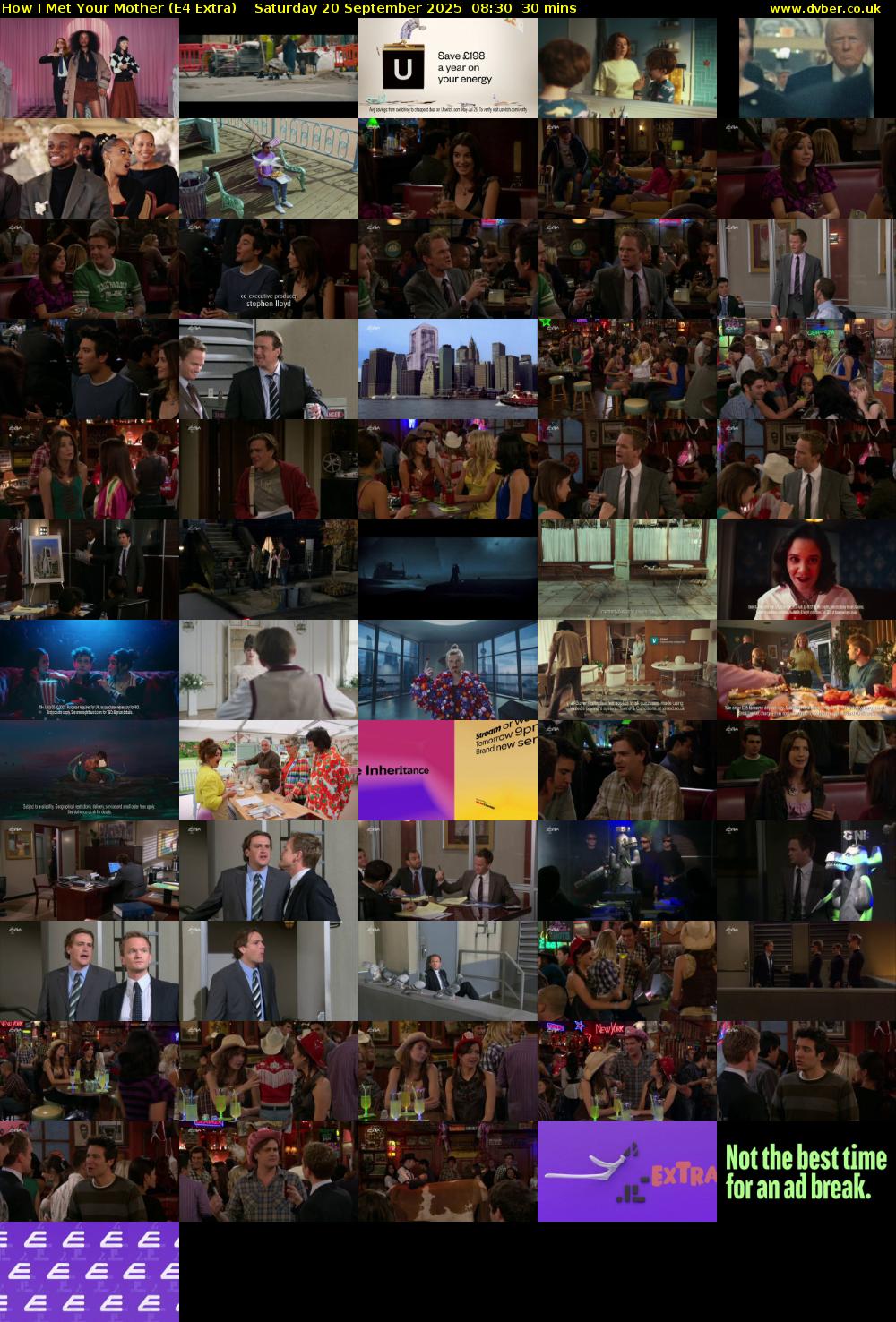 How I Met Your Mother (E4 Extra) Saturday 20 September 2025 08:30 - 09:00