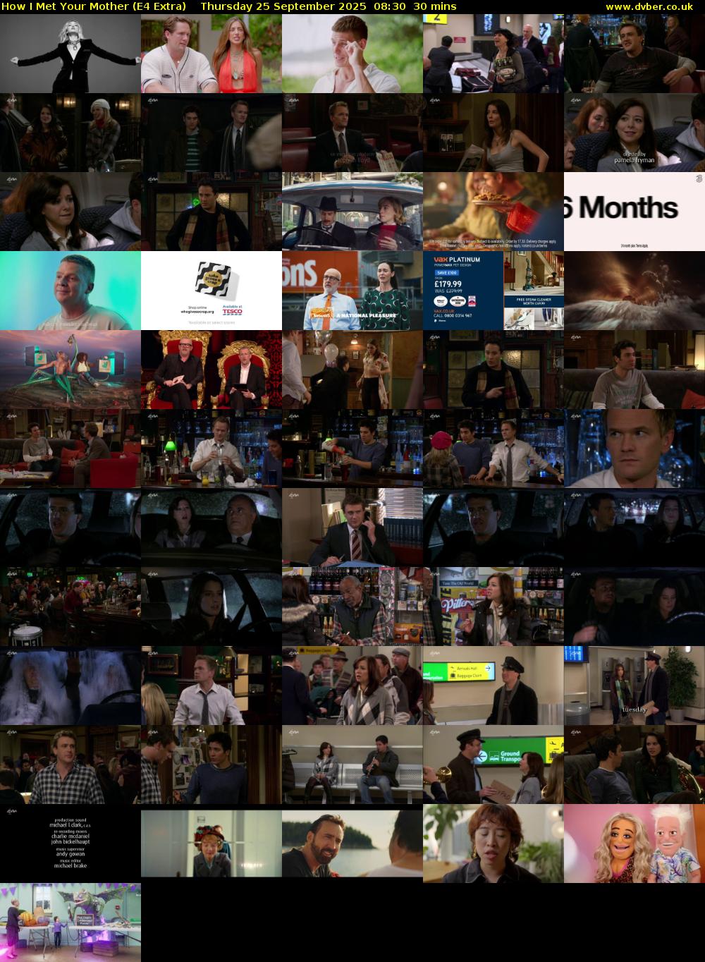 How I Met Your Mother (E4 Extra) Thursday 25 September 2025 08:30 - 09:00