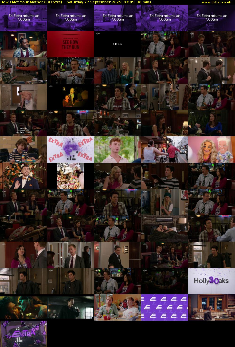 How I Met Your Mother (E4 Extra) Saturday 27 September 2025 07:05 - 07:35