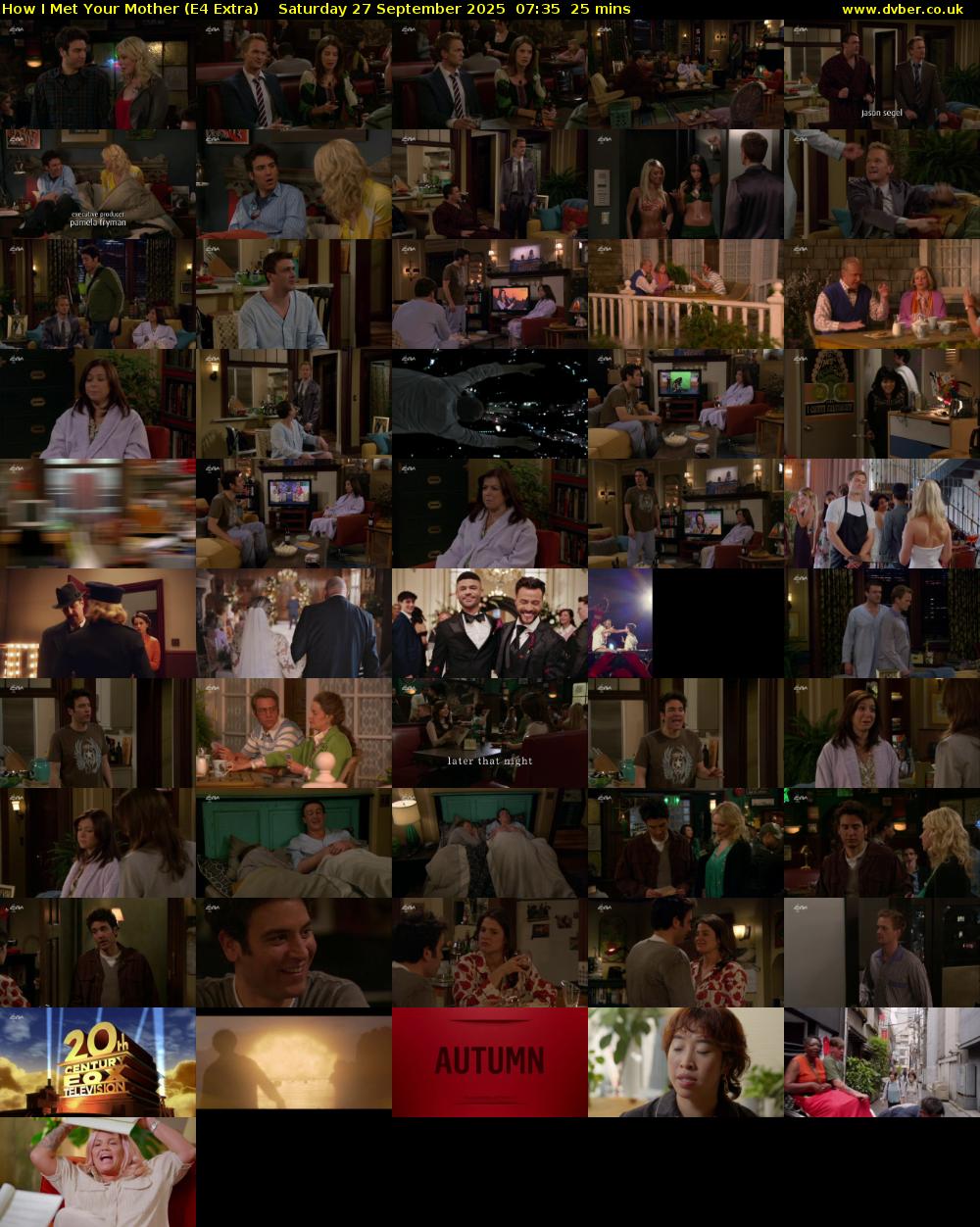 How I Met Your Mother (E4 Extra) Saturday 27 September 2025 07:35 - 08:00