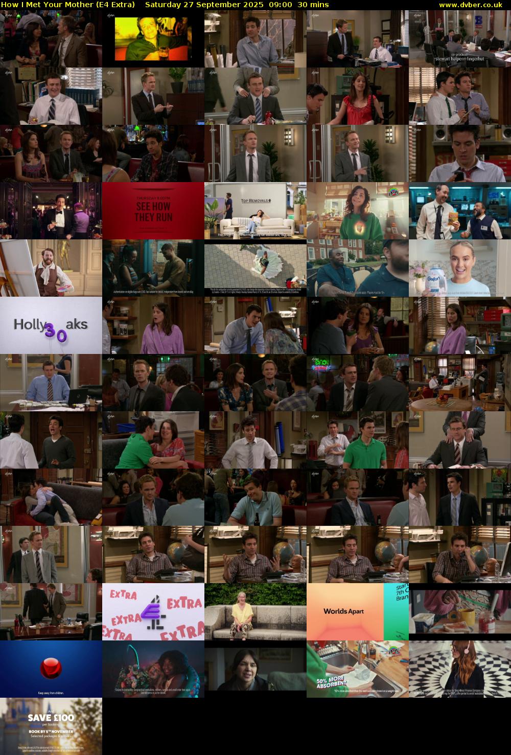 How I Met Your Mother (E4 Extra) Saturday 27 September 2025 09:00 - 09:30