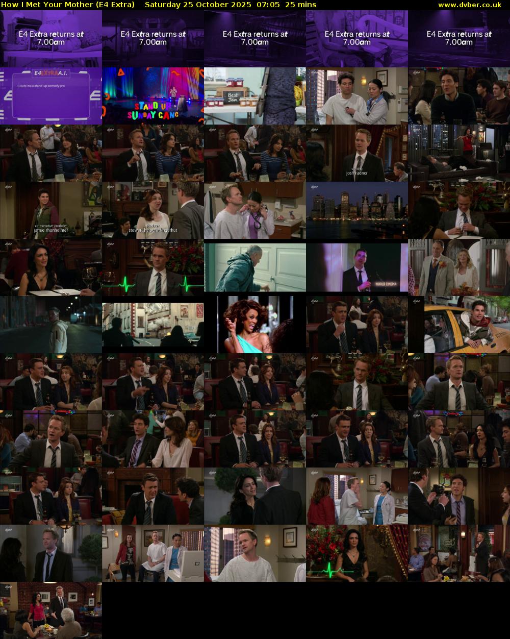 How I Met Your Mother (E4 Extra) Saturday 25 October 2025 07:05 - 07:30