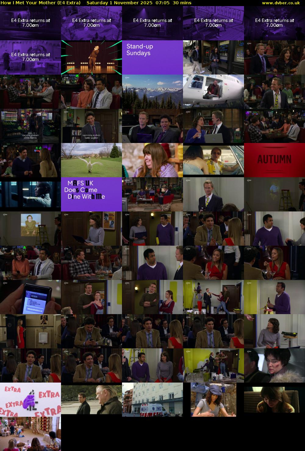 How I Met Your Mother (E4 Extra) Saturday 1 November 2025 07:05 - 07:35