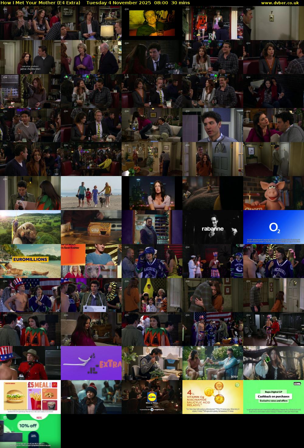 How I Met Your Mother (E4 Extra) Tuesday 4 November 2025 08:00 - 08:30