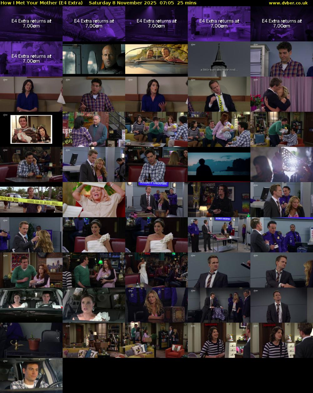 How I Met Your Mother (E4 Extra) Saturday 8 November 2025 07:05 - 07:30