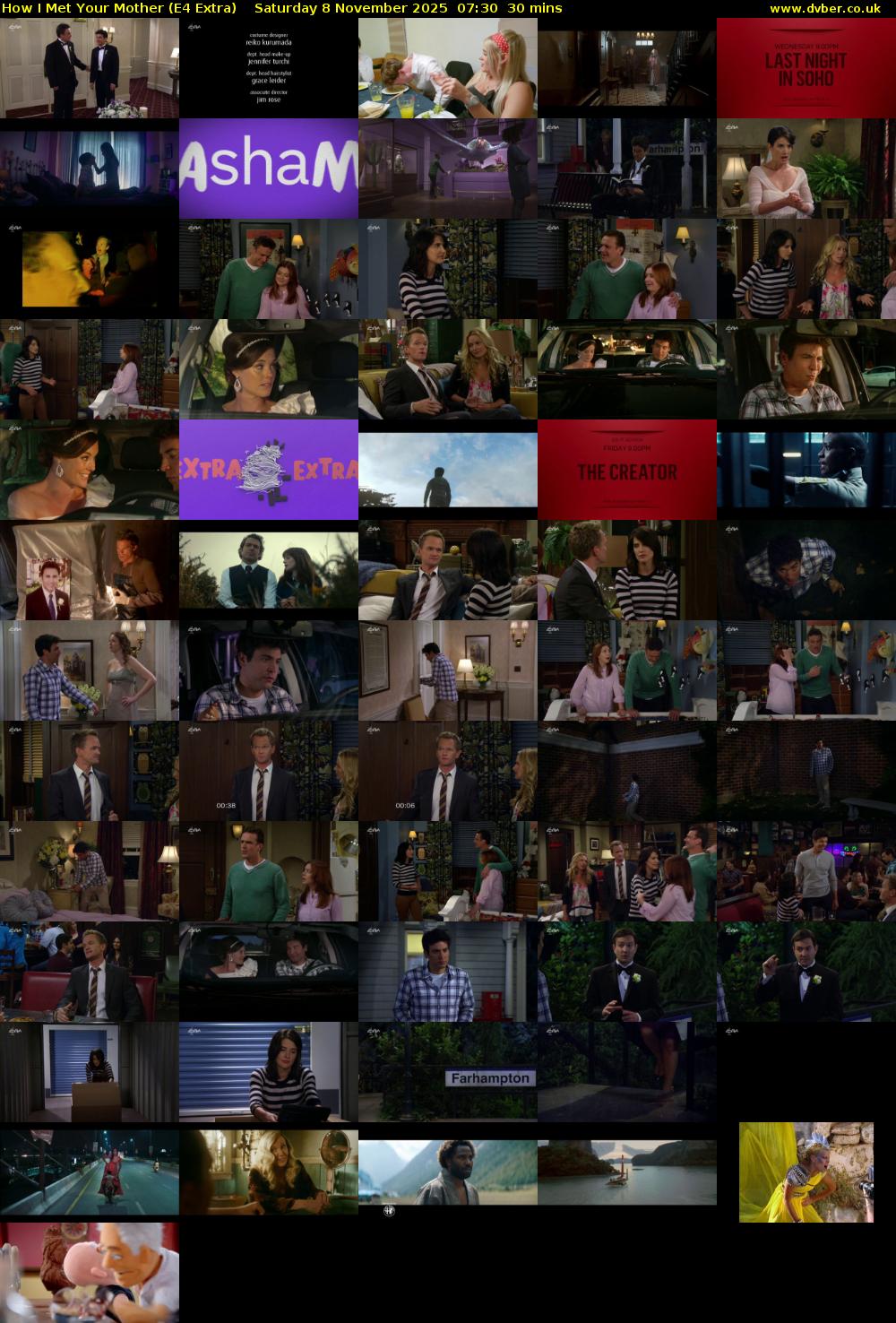 How I Met Your Mother (E4 Extra) Saturday 8 November 2025 07:30 - 08:00