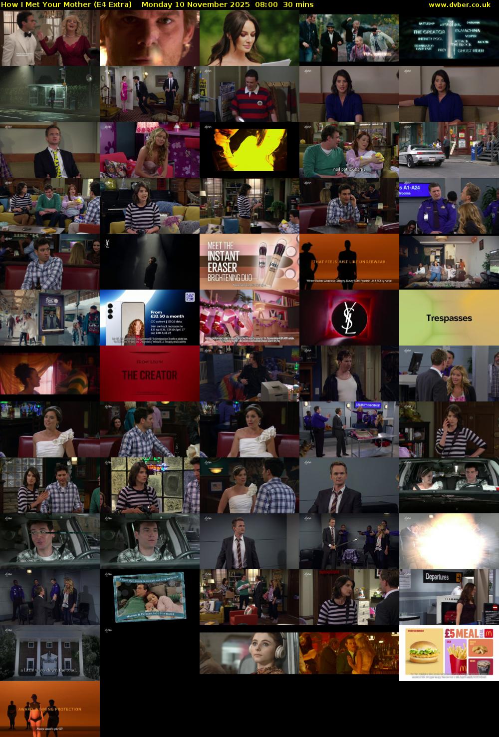 How I Met Your Mother (E4 Extra) Monday 10 November 2025 08:00 - 08:30