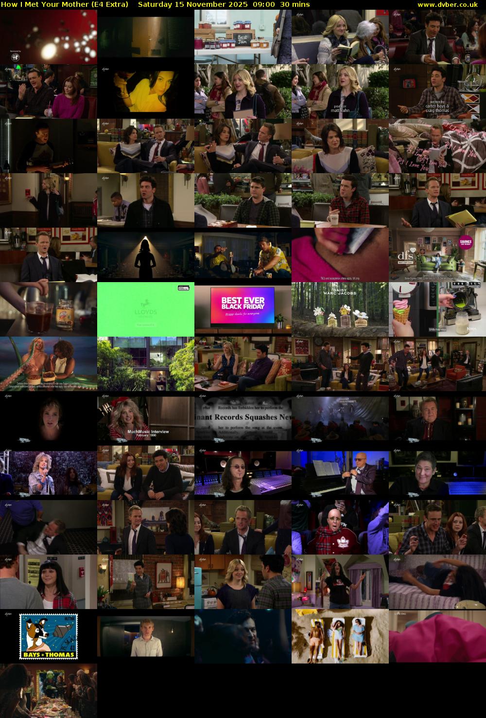 How I Met Your Mother (E4 Extra) Saturday 15 November 2025 09:00 - 09:30