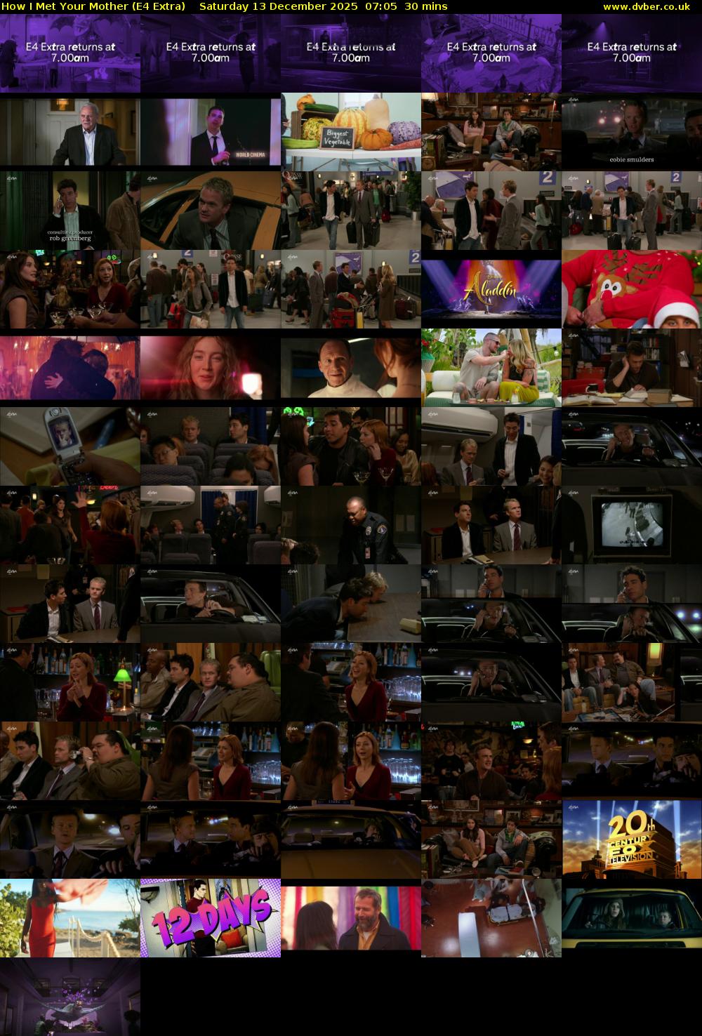 How I Met Your Mother (E4 Extra) Saturday 13 December 2025 07:05 - 07:35