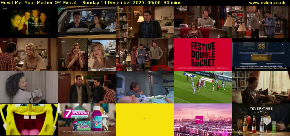 How I Met Your Mother (E4 Extra) Sunday 14 December 2025 09:00 - 09:30
