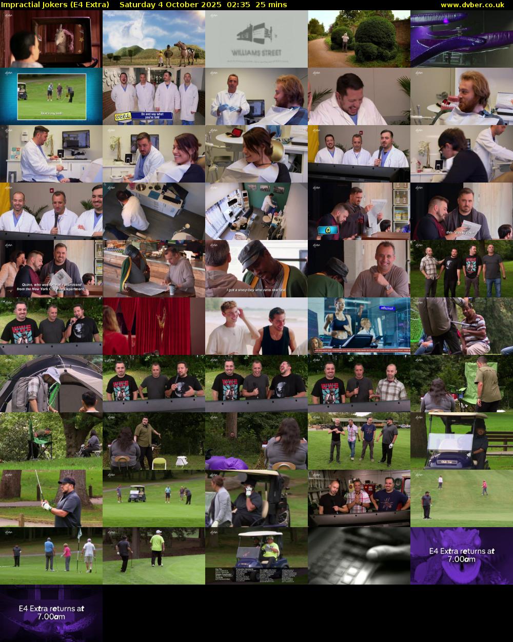 Impractial Jokers (E4 Extra) Saturday 4 October 2025 02:35 - 03:00