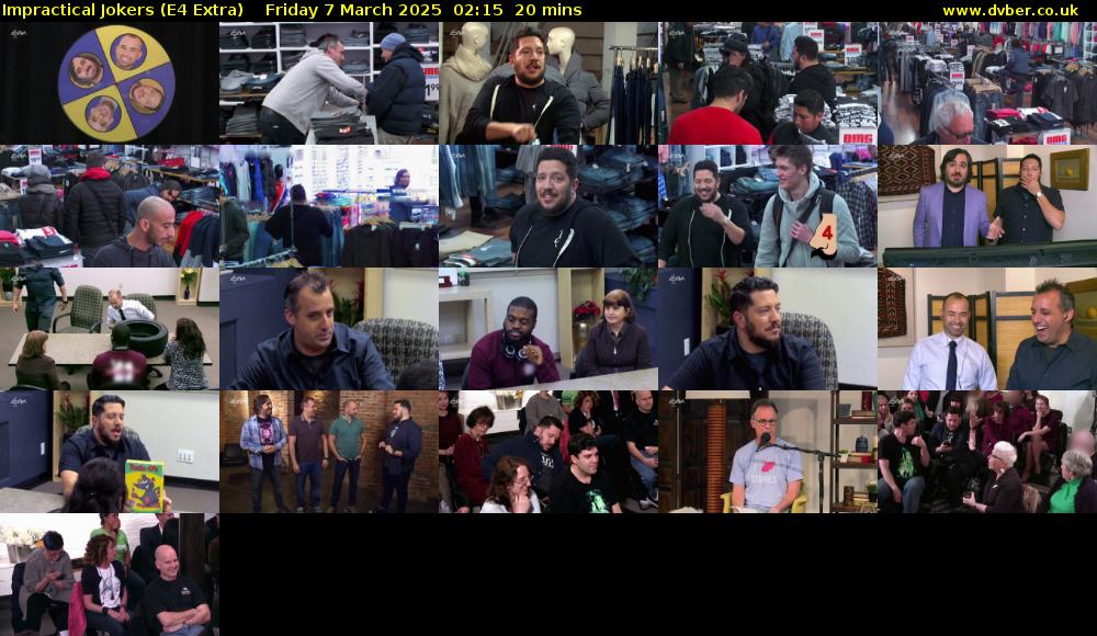 Impractical Jokers (E4 Extra) Friday 7 March 2025 02:15 - 02:35