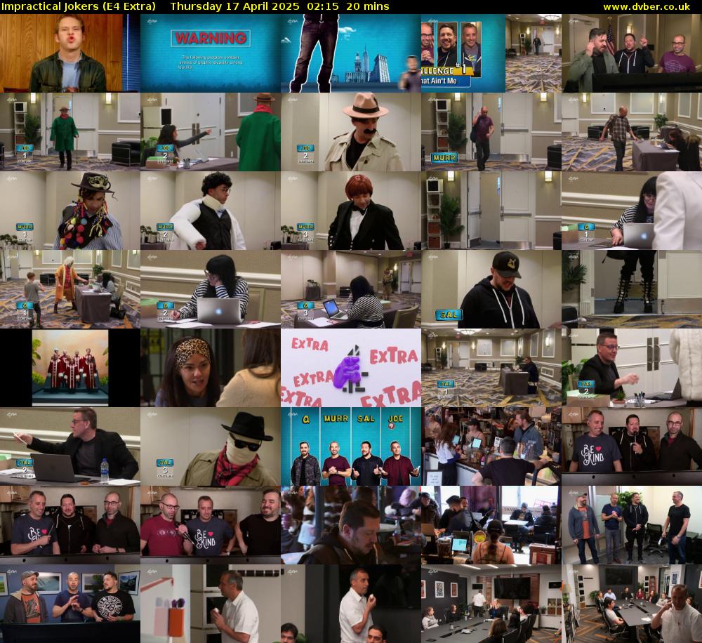 Impractical Jokers (E4 Extra) Thursday 17 April 2025 02:15 - 02:35