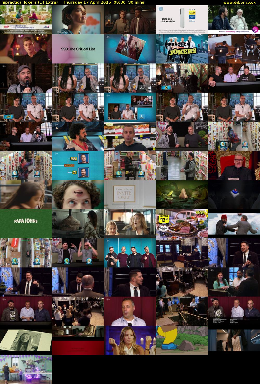 Impractical Jokers (E4 Extra) Thursday 17 April 2025 09:30 - 10:00