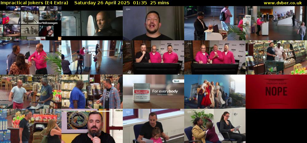 Impractical Jokers (E4 Extra) Saturday 26 April 2025 01:35 - 02:00