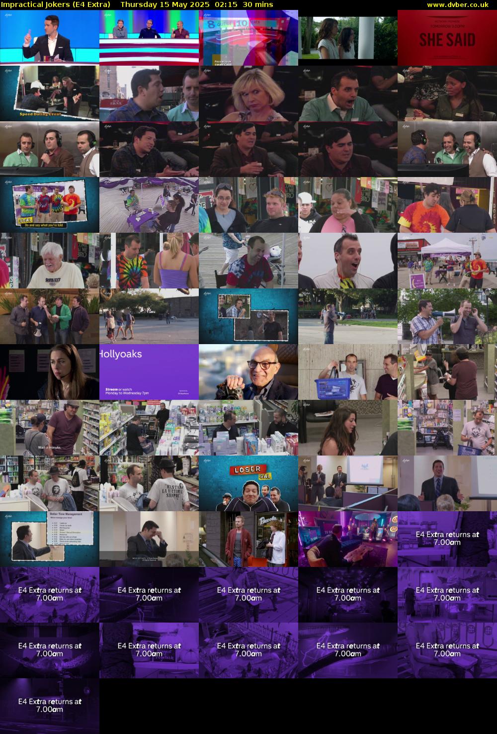 Impractical Jokers (E4 Extra) Thursday 15 May 2025 02:15 - 02:45